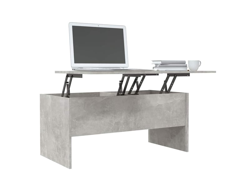  Table basse - table de salon - table à thé gris béton 102x50,5x46,5 cm bois d'ingénierie  - Conforama D