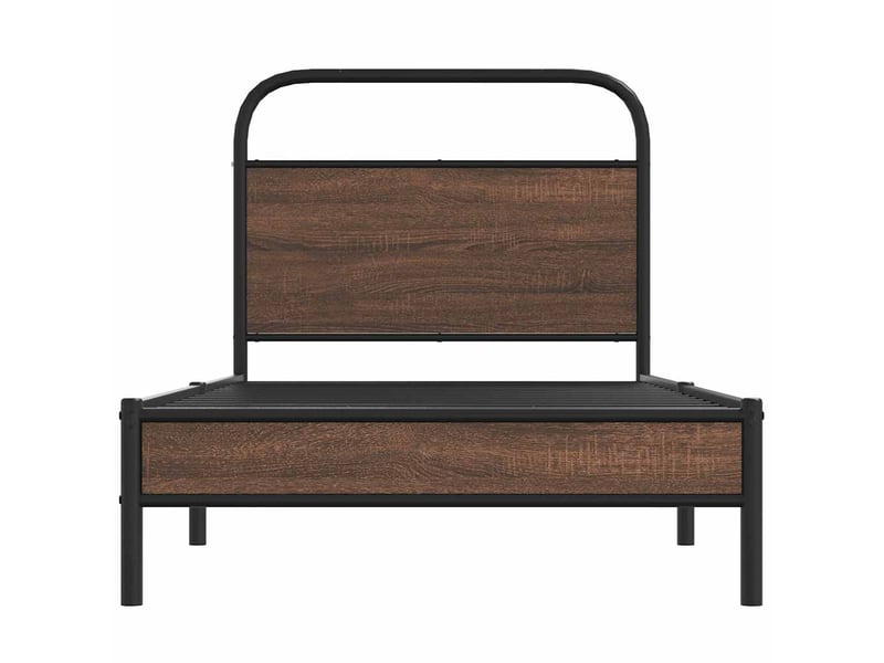  Lit simple- lit adulte -  cadre de lit sans matelas 100x200 cm chêne marron  - Conforama D