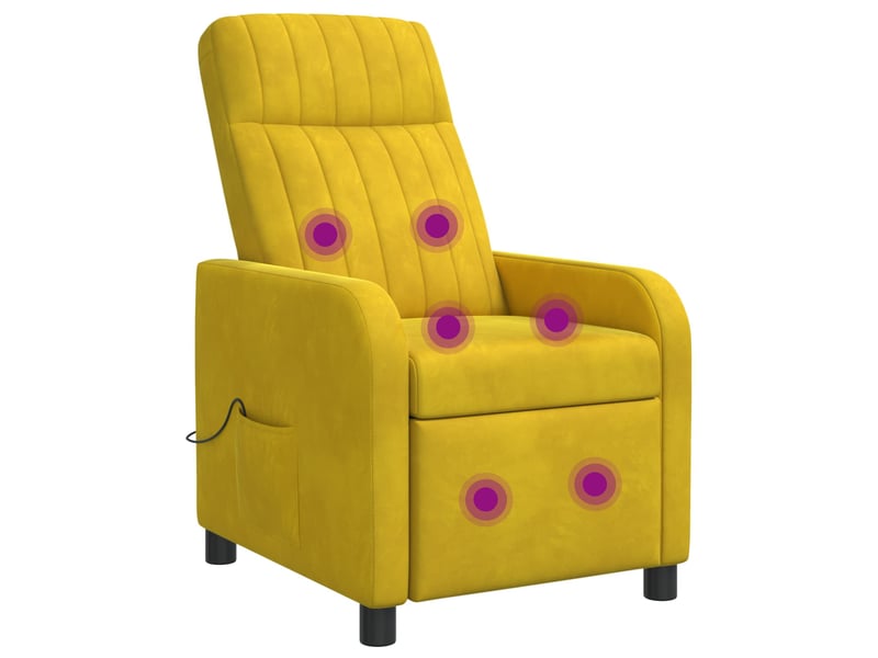 Vidaxl fauteuil de massage inclinable jaune velours (v) - Conforama A