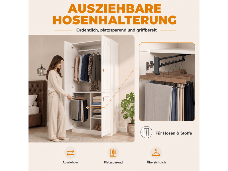Armoire blanche 90x48x200 cm penderie multifonction 2 tringles et 3 compartiments - Conforama D