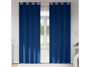 Lot de 2 rideaux occultants, rideaux black-out avec anneaux bleu foncé 245 x 140 cm cf44602