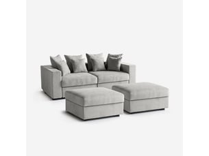 Canapé droit fixe AHD AMAZING HOME DESIGN 3 places Tissu argenté