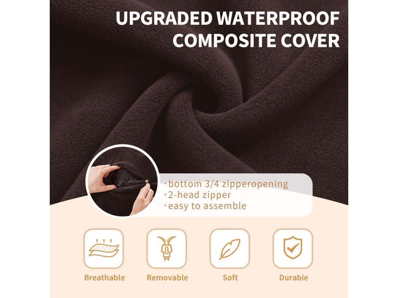 Pouf géant adulte,100x100x50 cm,pliable,mousse,marron - Conforama E