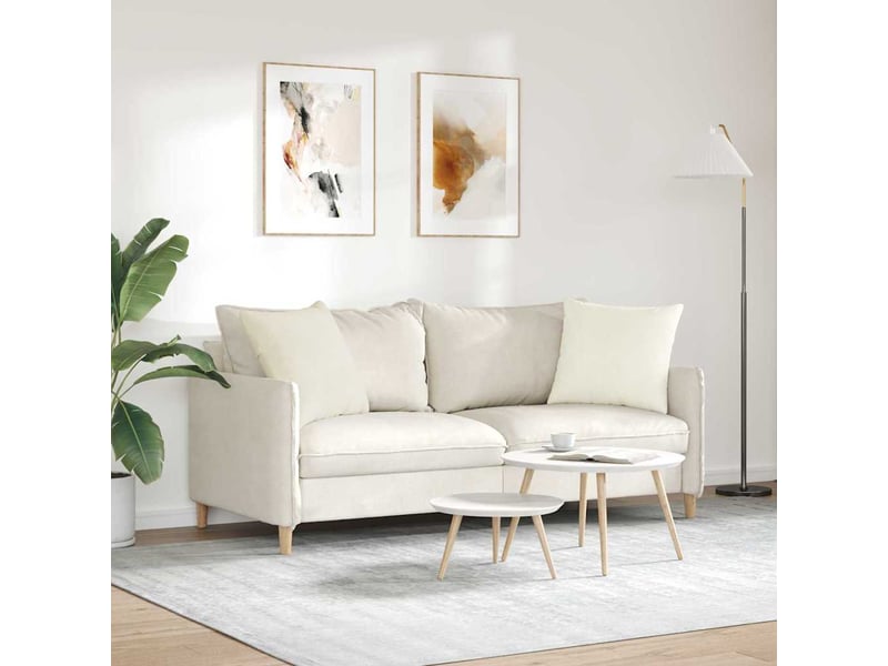  Lot de 2 coussins de canapé, coussins décoratifs crème 50 x 50 cm cf59047  - Conforama D