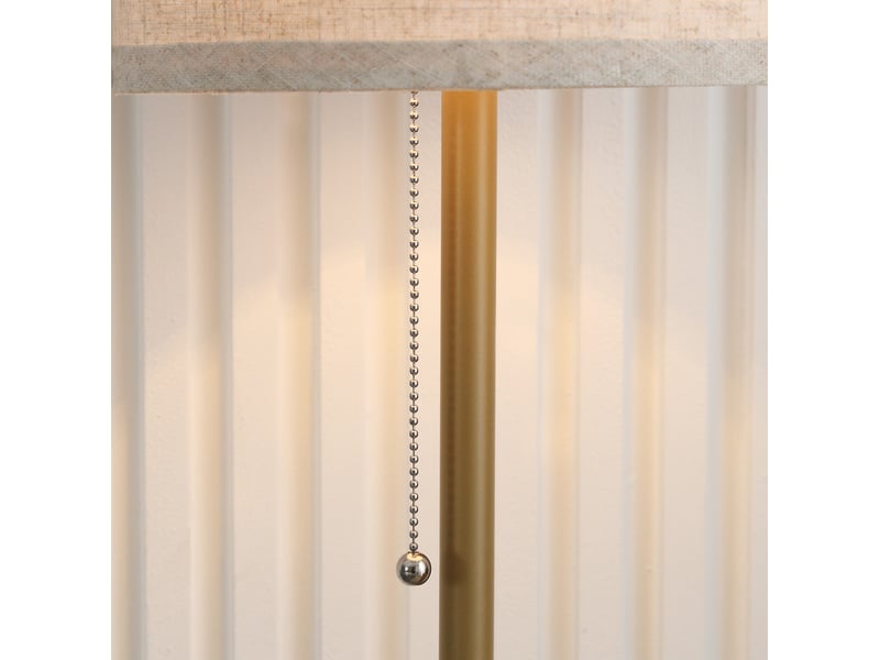  Lampadaire 25,5x25,5x157 cm avec interrupteur à chaînette métal blanc crème  - Conforama E