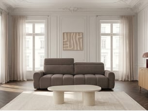 Canapé droit convertible <strong>BOBOCHIC</strong> <strong>MATEO</strong> 3 places Tissu taupe