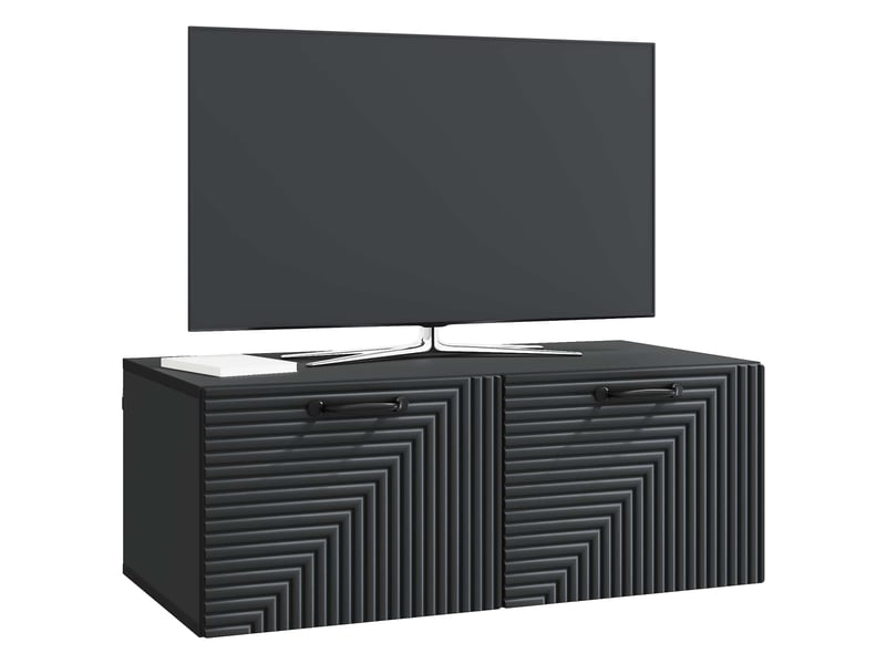 Meuble tv - banc tv - meuble de rangement mural noir 78,5 x 41 x 30 cm bois d'ingénierie  - Conforama C