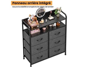 Chiffonnier 6 tiroir(s)    <strong>GENERIC HOME</strong> <strong></strong> coloris gris largeur 83 cm hauteur 97 cm