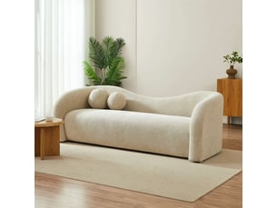 Canapé droit fixe BAITA 3 places Tissu taupe