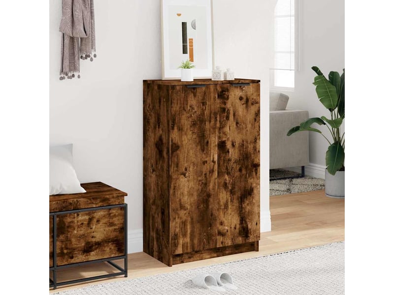  Meuble à chaussures, armoire à chaussures chêne fumé 59x35x100 cm bois d'ingénierie  - Conforama C