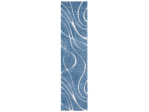 Tapis en polypropylène bleubeige, 69 x 213 cm