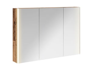Armoire miroir salle de bain, meuble de rangement bois ancien shl2057