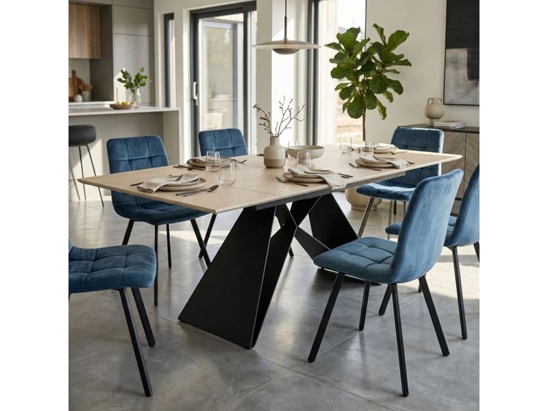 Table extensible 160-240 cm en céramique finition effet bois – lima - Conforama D