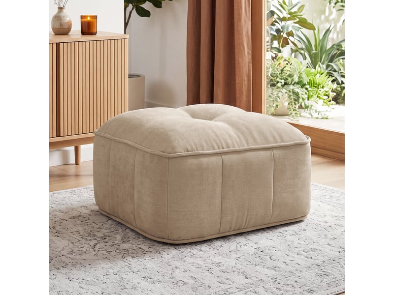 Pouf polyester-sable SF20260305032 - Conforama B
