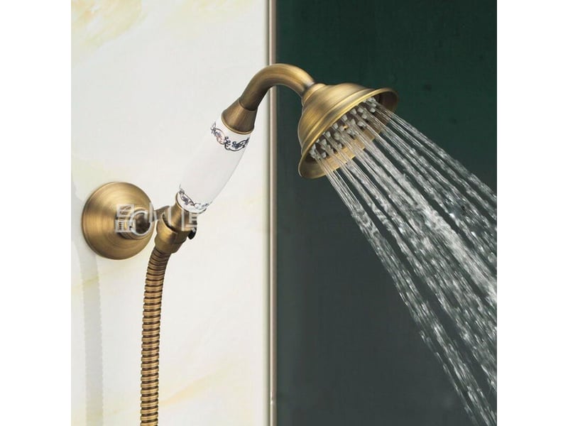  Haute pression douchette à main traditionnel rétro style et tuyau de 1,5 m (cuivre antique)  - Conforama C