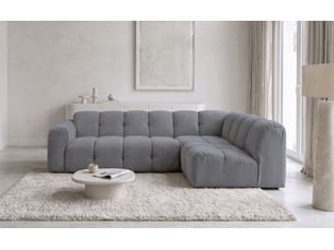 Canapé d'angle droit fixe MIUFORM Picco 6 places Tissu Gris