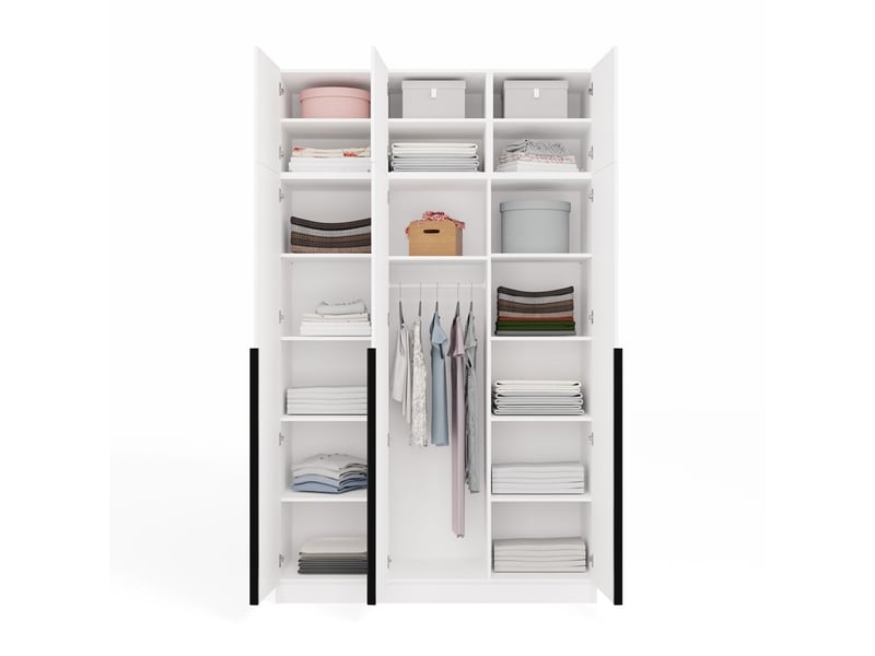  Senso 3d - armoire haute avec rehausse - portes, étagères - 150x250x56,5 cm - blanc  - Conforama E