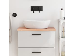 Comptoir de salle de bain, plan de travail marron clair 60x30x2 cm bois traité cf65826