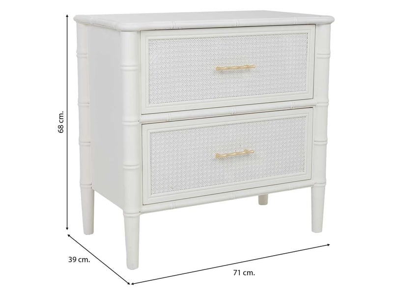  Table de chevet en bois blanc 71x39x68 cm h  - Conforama C
