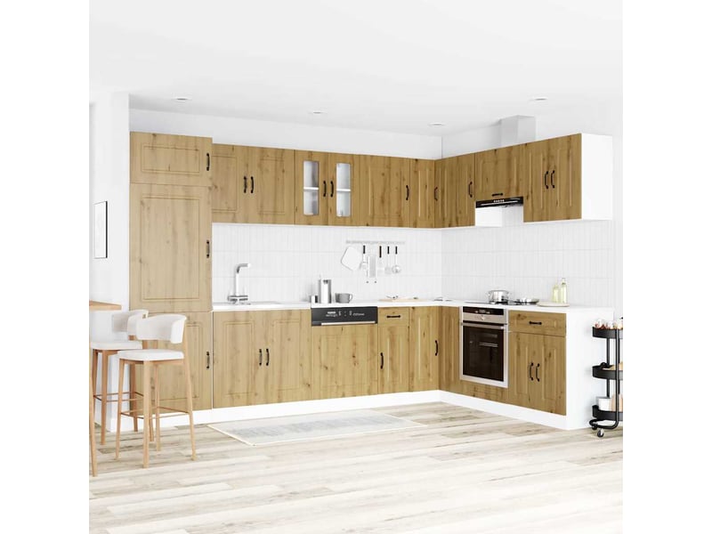  Meuble de rangement, armoire de cuisine kalmar chêne artisanal 80x46x81,5cm  - Conforama B
