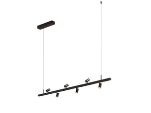 Suspension noire système magnétique 6 spots led orientables 30w - lyne