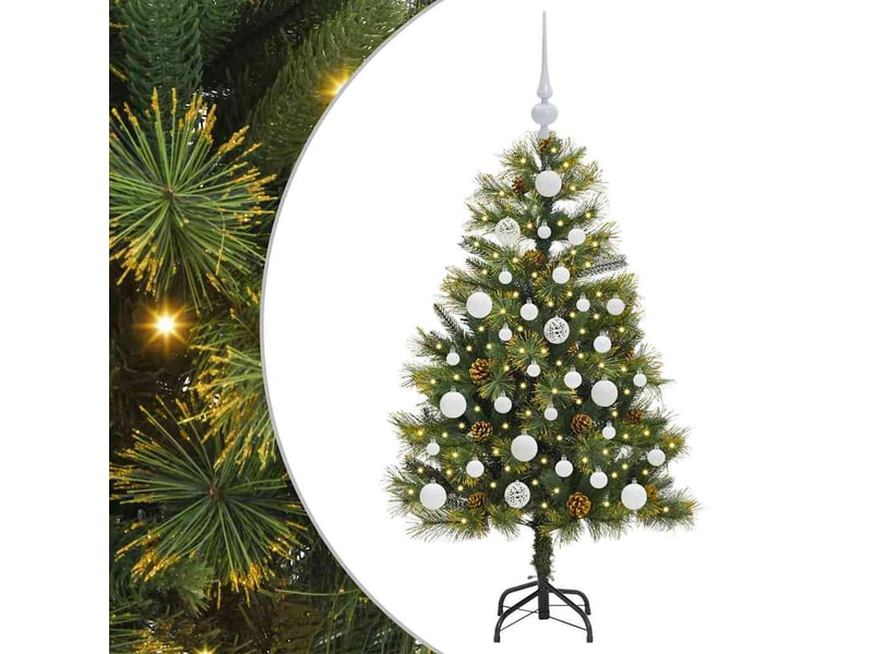  Sapin de noël artificiel, arbre de noël avec branches pliables et cônes 120 cm shl832  - Conforama A