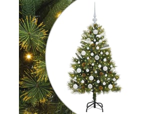 Sapin de noël artificiel, arbre de noël avec branches pliables et cônes 120 cm shl832
