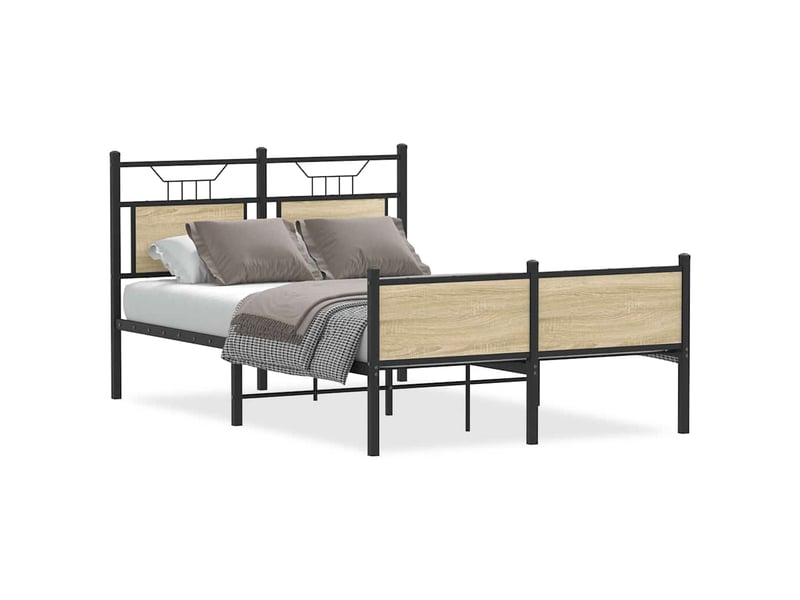  Lit double- lit adulte -  cadre de lit sans matelas chêne sonoma 120x190 cm  - Conforama A