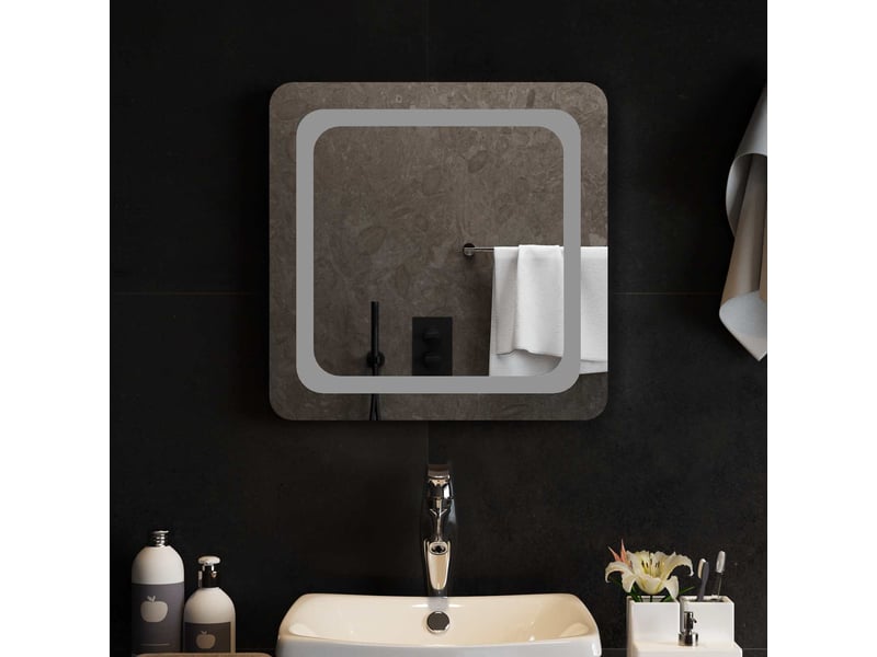  Miroir de salle de bain, miroir de toilette led transparent 50 x 50 cm verre trempé cf62587  - Conforama B