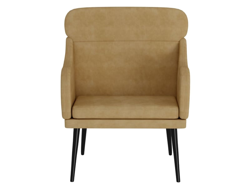  Fauteuil relax, fauteuil marron 63x76x80 cm velours  - Conforama C