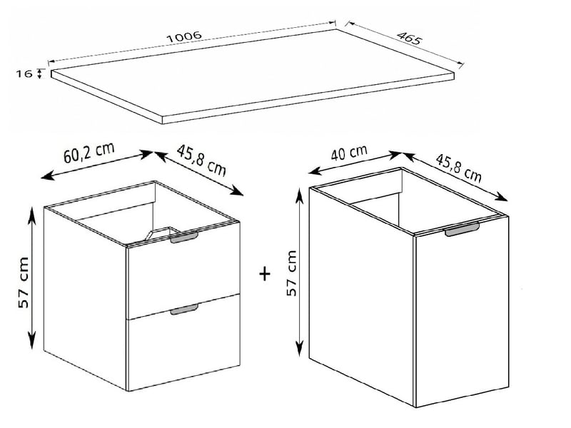  Meuble sous vasque suspendu avec panier à linge et plan 2t novo l.100 cm effet noyer warmia  - Conforama C