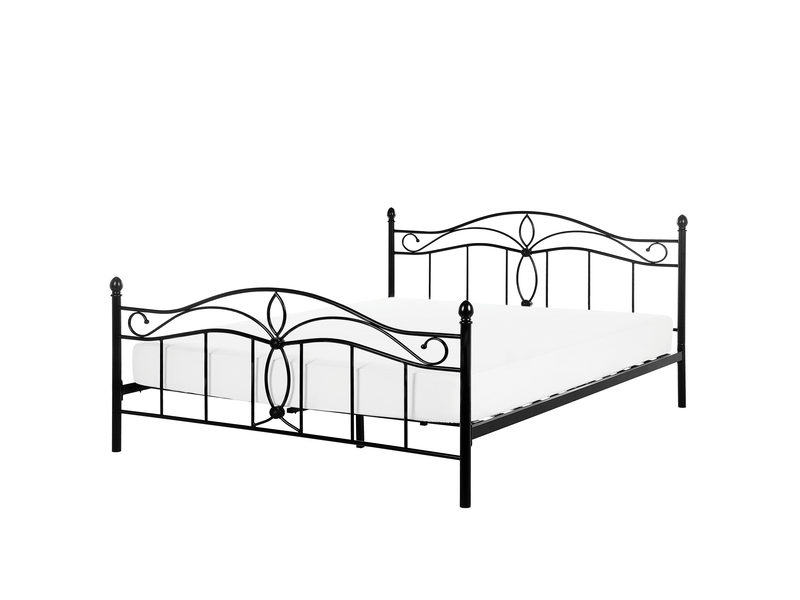 Lit avec sommier métal antlia 160 x 200 cm noir 59667 - Conforama A