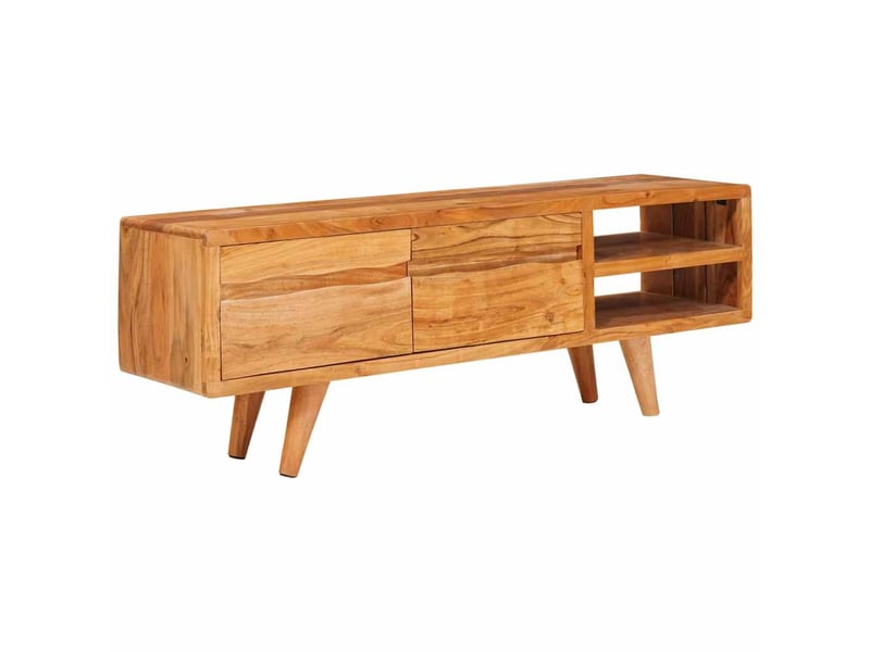  Meuble tv - banc tv - meuble de rangement marron 110 x 30 x 40 cm bois d'acacia massif  - Conforama B