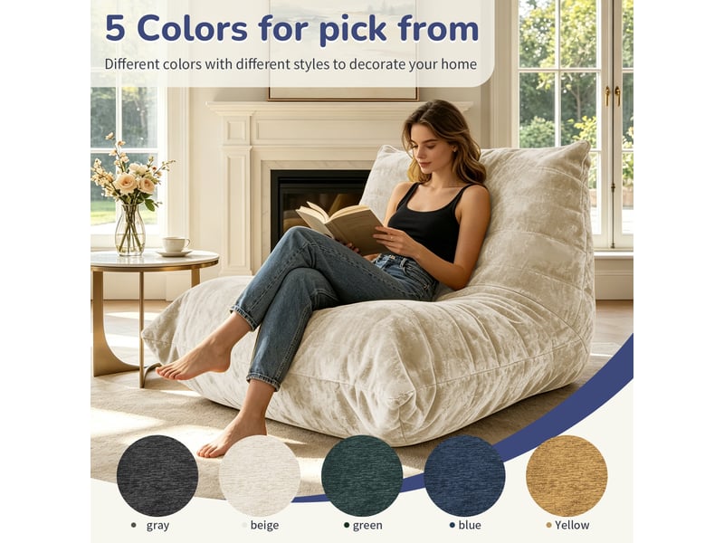 Pouf poire - pouf chenille volante, canapé ultra-doux et confortable. Canapé lounge relaxant et élégant, idéal, beige - Conforama W