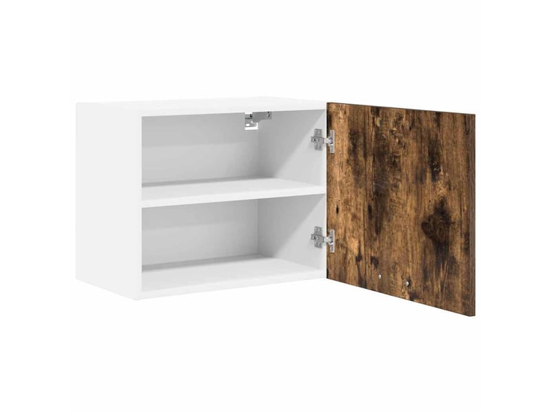 Meuble de rangement cuisine, armoire suspendue chêne fumé et blanc 50x31x40cm - Conforama E