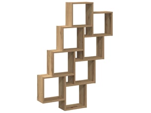 Étagère murale, étagère suspendue en forme de cube chêne artisanal 90x15x119,5 cm cf42226