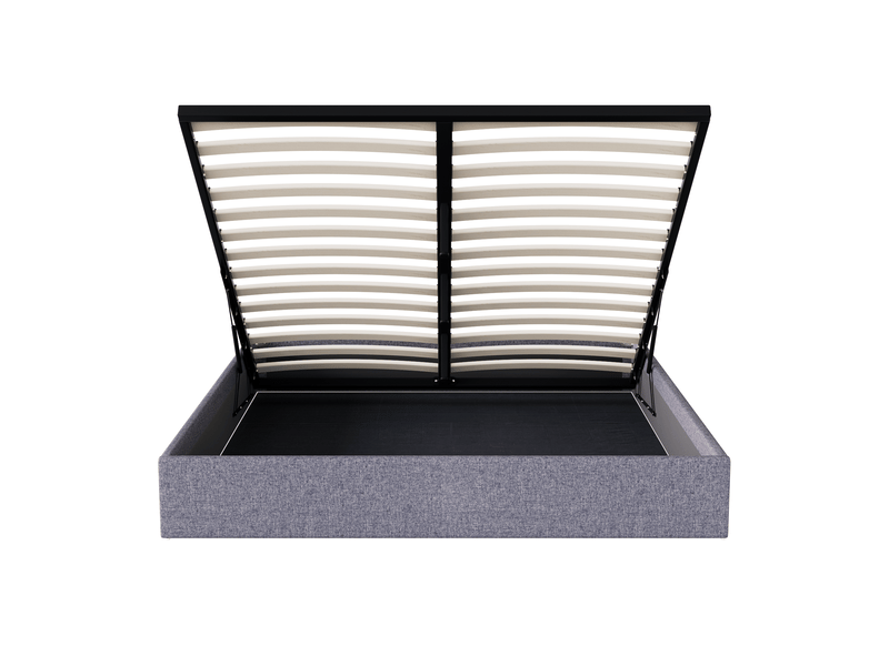 Cadre De Lit 140x190cm Avec Sommier Lattes Bois - Design Moderne Et Rangement Pratique