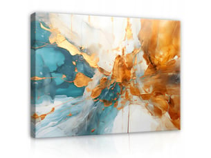 Tableau décoration murale impression sur toile marbre abstrait orange - 100x70 cm - tableau décoration murale chambre et salon