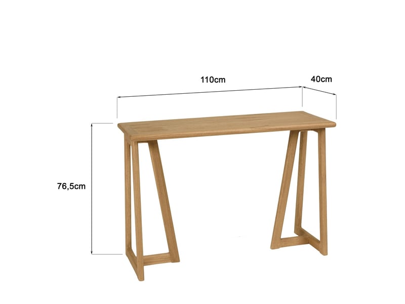  Amy - console 110cm en bois de mindi pieds triangles  - Conforama D