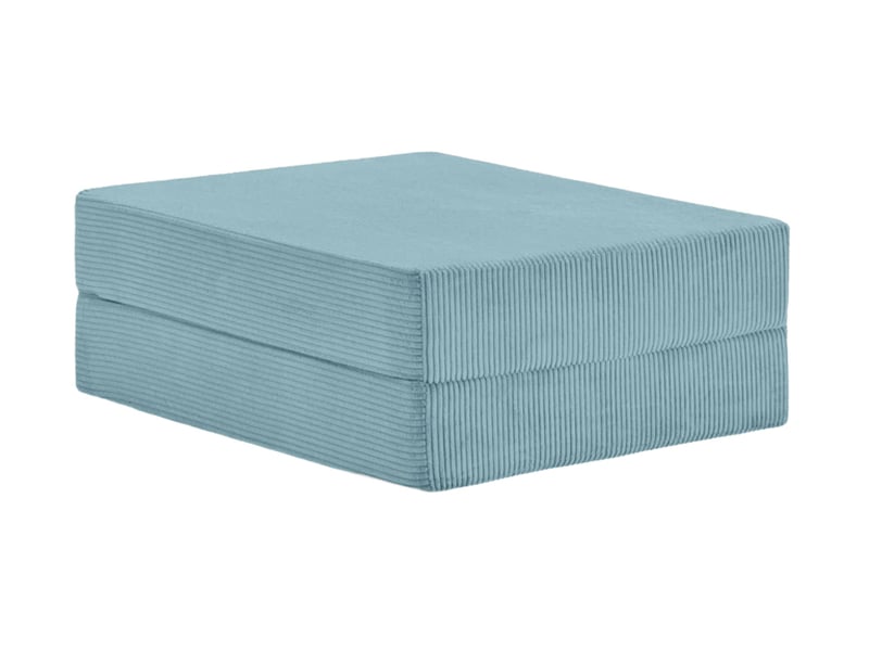  Cosima - pouf en petit velours côtelé bleu clair 100x80x34  - Conforama A
