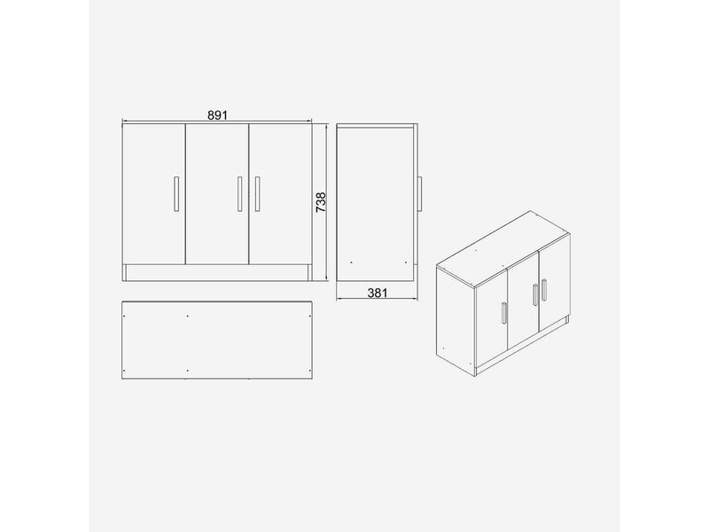  Ensemble de meubles de bureau avec bureau et rangements vaelith  - Conforama E