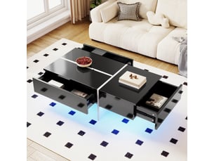 Table basse rectangulaire coloris noir LPOSPI - 50 cmx100 cm