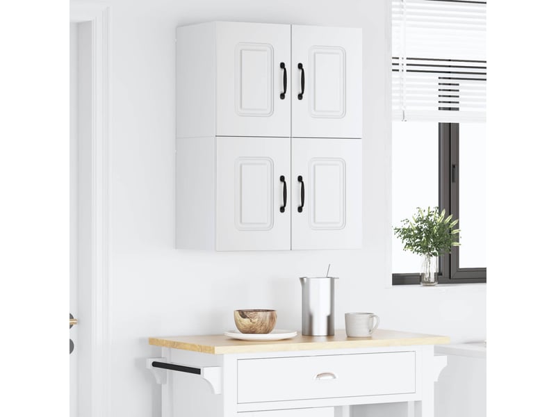 Meuble mural de cuisine | armoire de cuisine 2 pcs blanc bois d'ingénierie shl7669 - Conforama D