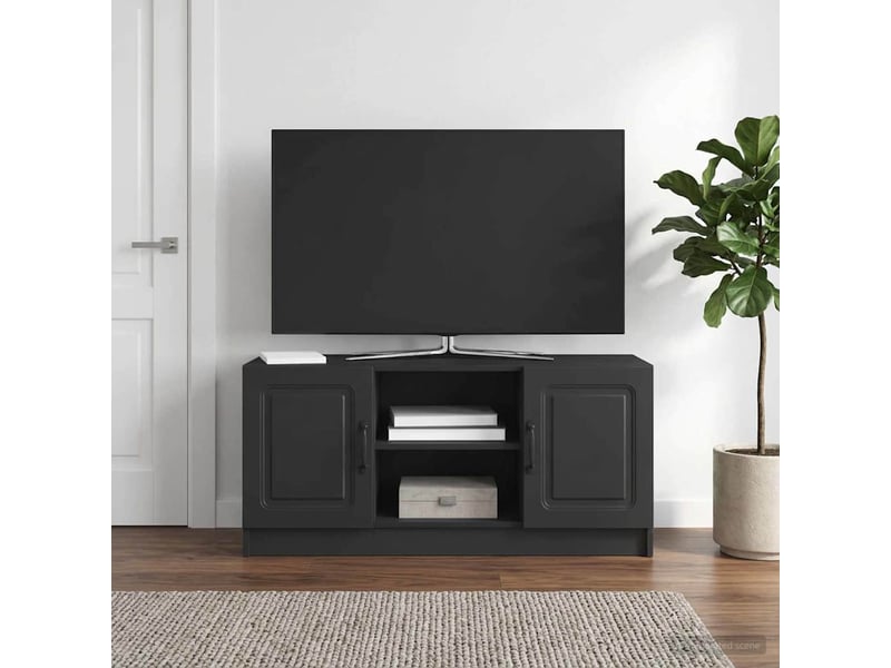  Meuble tv - banc tv - meuble de rangement noir 102 x 34,5 x 47 cm bois d'ingénierie  - Conforama B