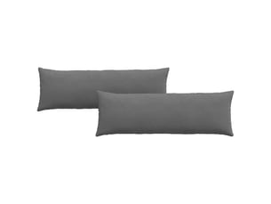 Lot de 2 coussins de canapé, coussins décoratifs tissu gris foncé 120 x 40 cm cf58854