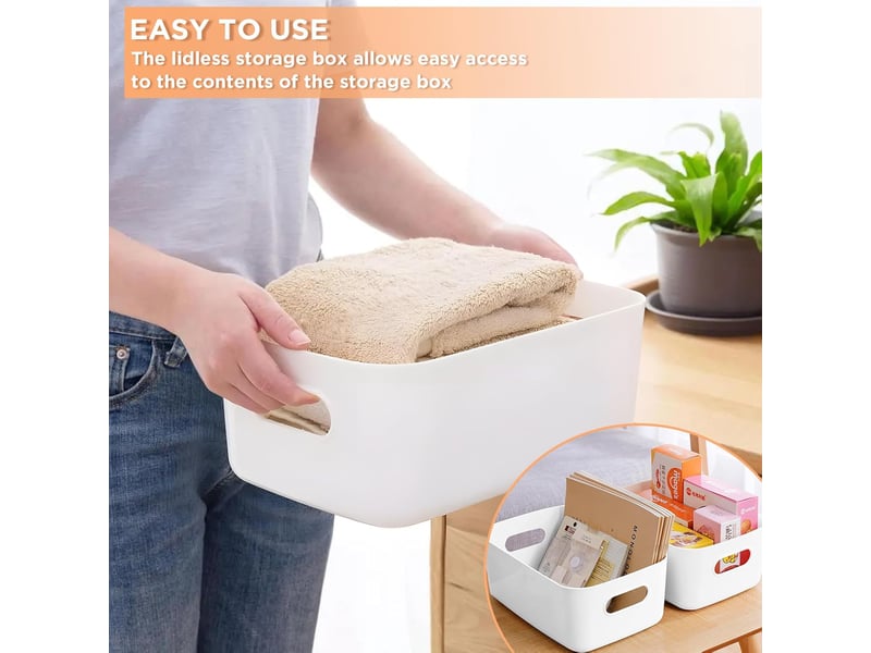  Lot de 10 paniers de rangement en plastique avec poignées – cuisine et salle de bain  - Conforama D