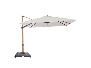 Axi alina parasol déporté carré avec pied de parasol, 300 x 300 cm, aspect boisbeige | pour le jardin terrasse avec armature thermolaquée | housse de protection inclus