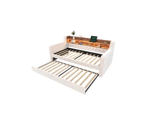 Lit gigogne 90x190 cm BEAOK   coloris beige
