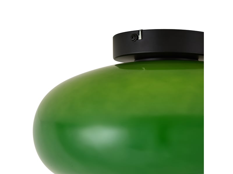  Retro plafondlamp zwart met groen glas 30cm - glaze  - Conforama D