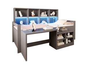 Lit simple 90x200 cm <strong>OKWISH</strong> <strong></strong> coloris gris